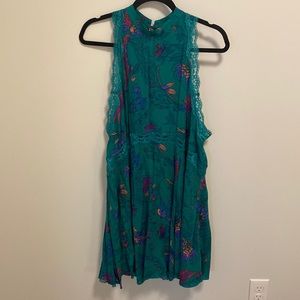 Free People Teal Floral Dress